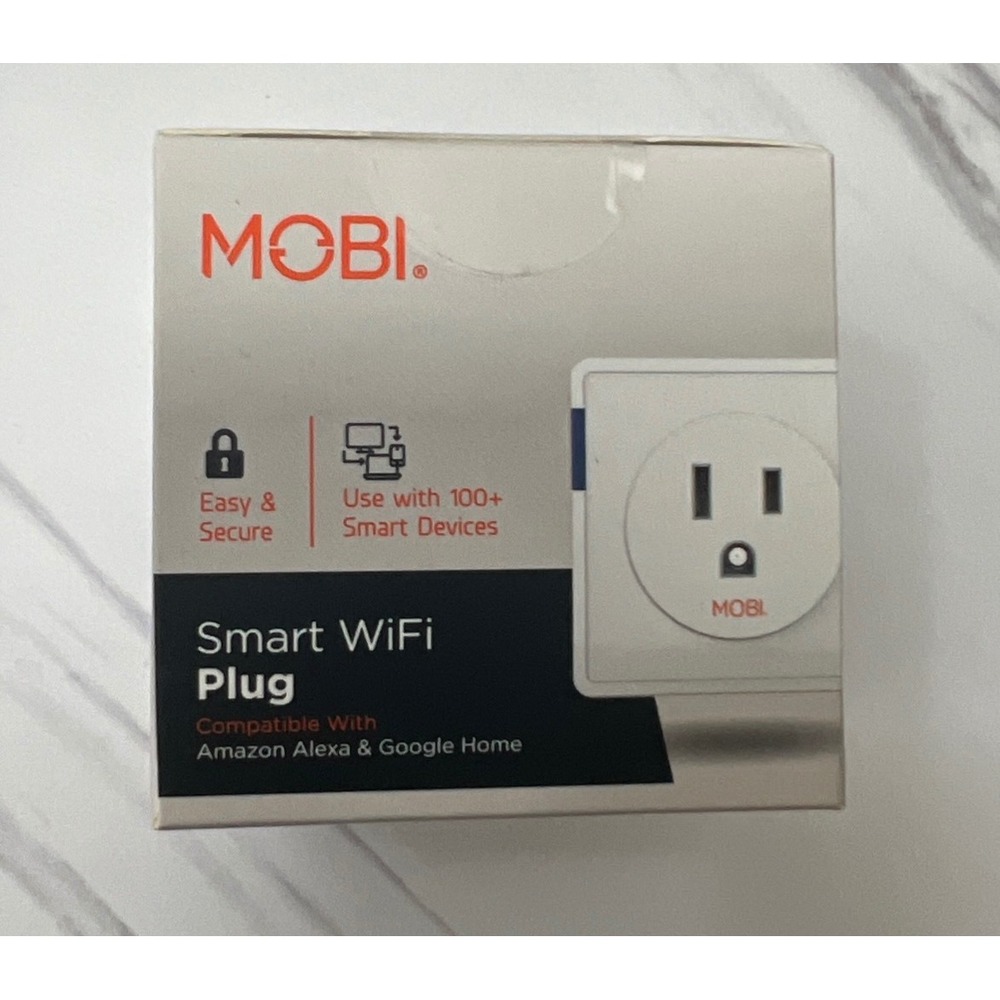 MOBI Smart WiFi Plug Model 70268‎ Alexa Google Home Compatible White New